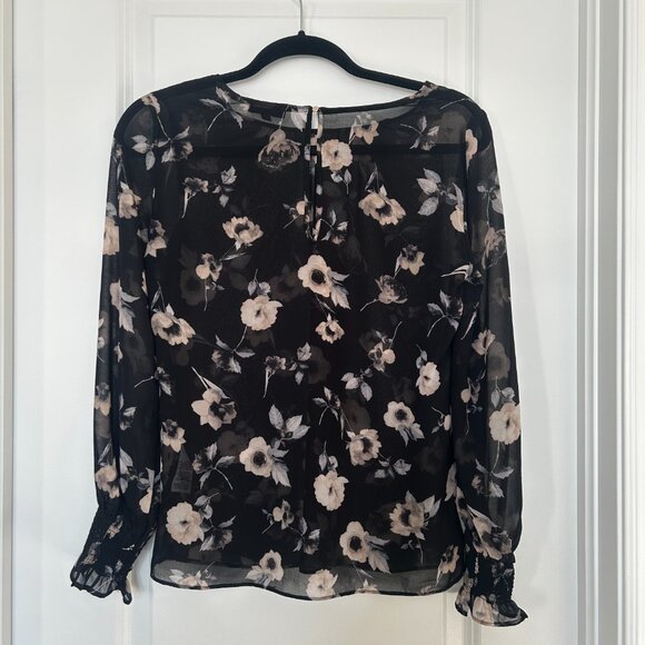 Dynamite Sheer Floral Long Sleeve Blouse - Picture 3 of 5